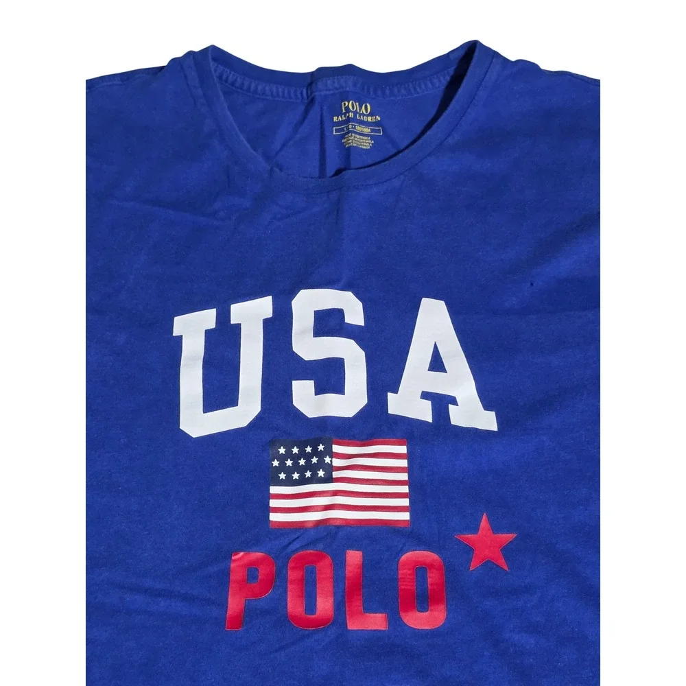 Polo Ralph Lauren USA American Flag T-Shirt Blue Mens Large 710720763003